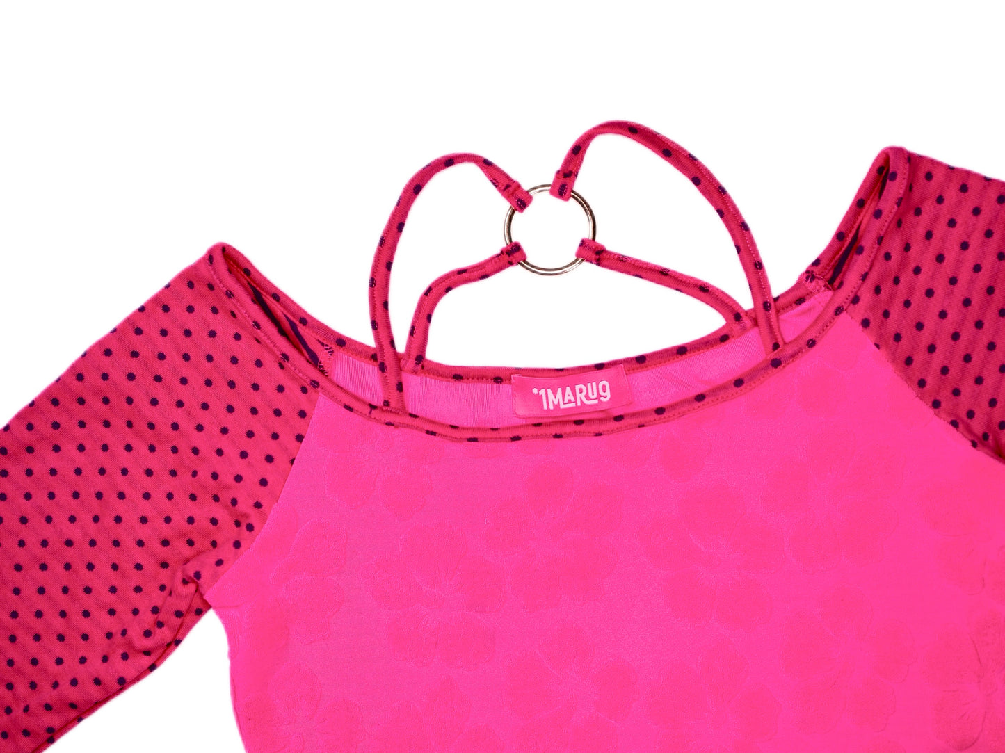 POKLA DOT HIBISCUS LONG-SLEEVE T-SHIRT (ROSE)