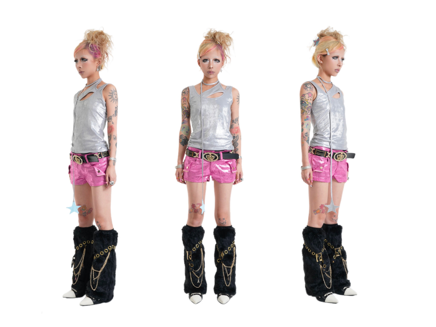SHIMMERING ROSE HOT PANTS