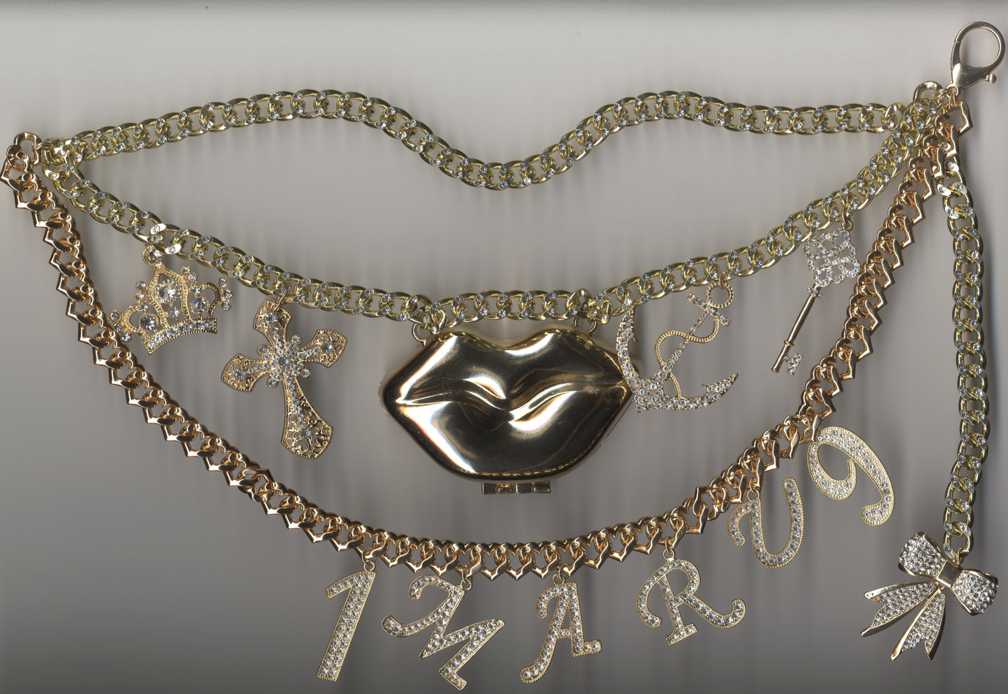 GOLD LIP WAIST CHAIN