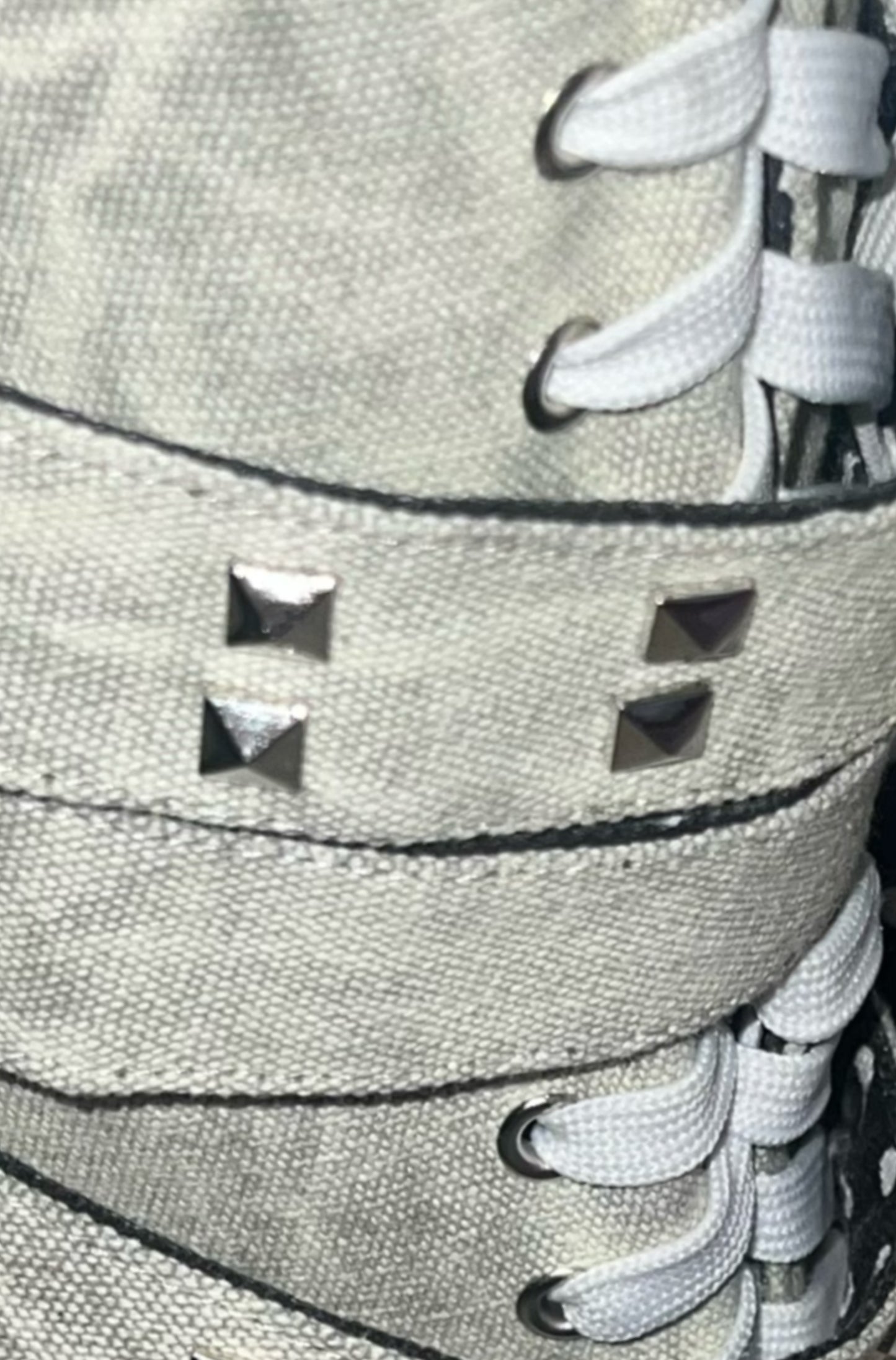 Studded Strap Lace-Up Knee-High Sneaker Boots
